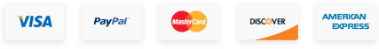 Visa, PayPal, Mastercard, Discover e American Express